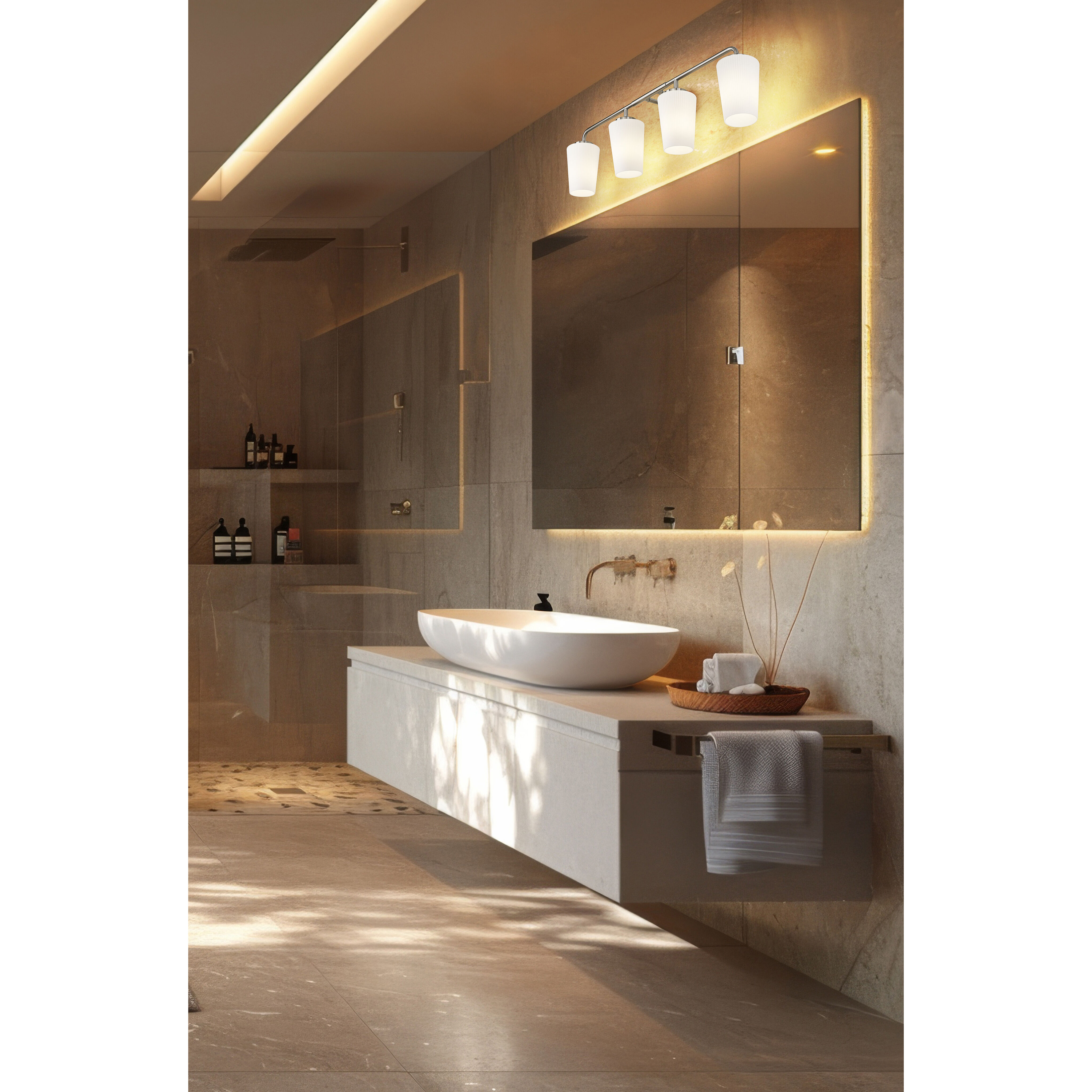 Montford 4 Light 32 inch Brushed Nickel Bath Vanity Light Wall Light