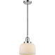Franklin Restoration Bell LED 8 inch Polished Chrome Mini Pendant Ceiling Light in Matte White, Franklin Restoration