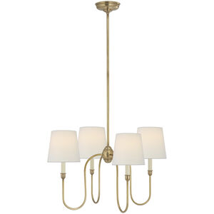 Thomas O'Brien Vendome 4 Light 26 inch Hand-Rubbed Antique Brass Chandelier Ceiling Light, Small