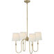 Thomas O'Brien Vendome 4 Light 26 inch Hand-Rubbed Antique Brass Chandelier Ceiling Light in Linen, Small