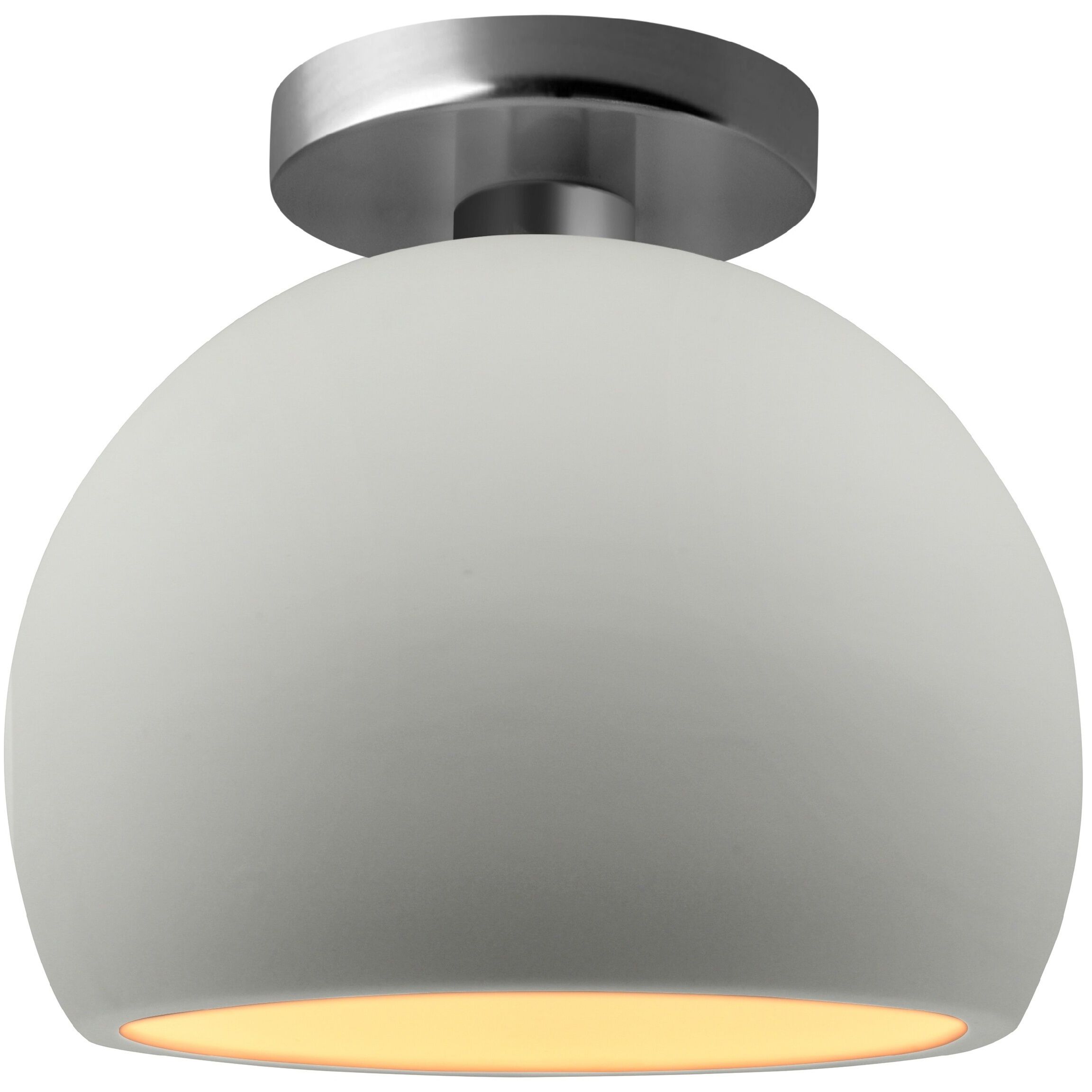 Radiance LED 7 inch Matte White and Champagne Gold and Brushed Nickel Semi Flush Ceiling Light
