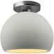 Radiance LED 7 inch Matte White and Champagne Gold and Brushed Nickel Semi Flush Ceiling Light