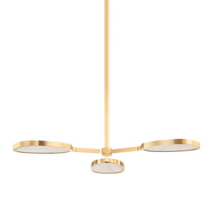 Beirut LED 39 inch Vintage Brass Semi Flush Ceiling Light