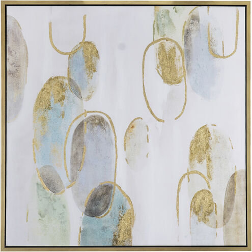 Gizem Gold/Gray/Blue Wall Art