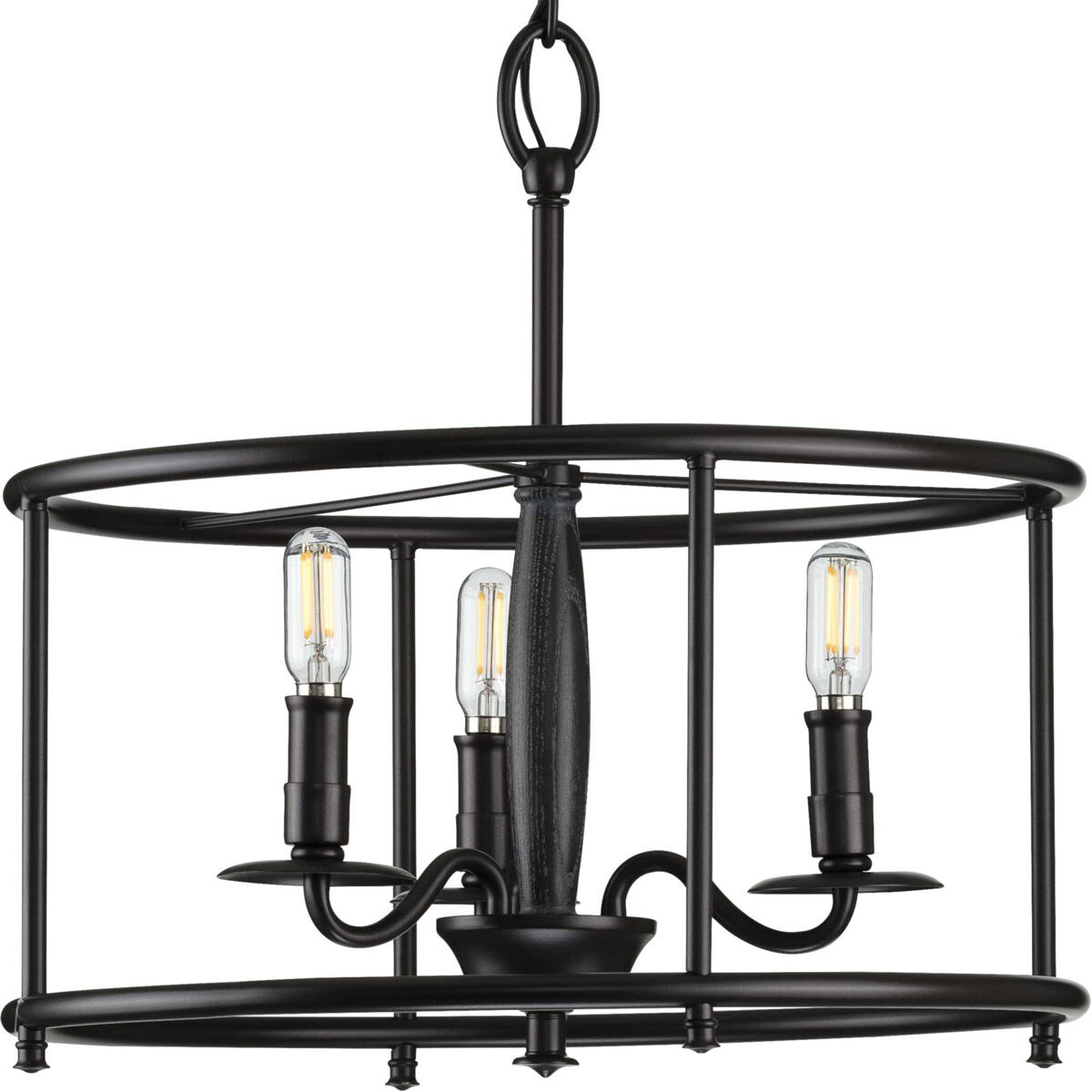 Durrell 3 Light 16 inch Matte Black Semi-Flush Mount Convertible Ceiling Light