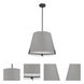 Preston 4 Light 19.25 inch Matte Black with Grey Pendant Ceiling Light
