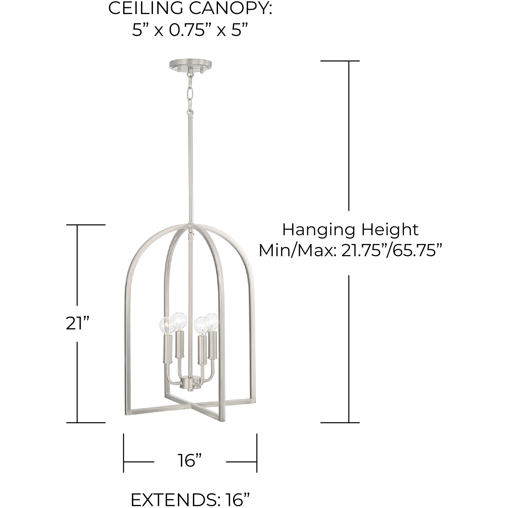 Lawson 4 Light 16 inch Brushed Nickel Foyer Ceiling Light