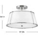 Clarke 2 Light 15 inch Polished Nickel with Matte White Indoor Semi-Flush Mount Ceiling Light