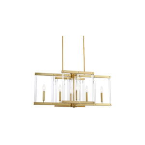 Regent 6 Light 14 inch Polished Brass with Acrylic Chandelier Ceiling Light