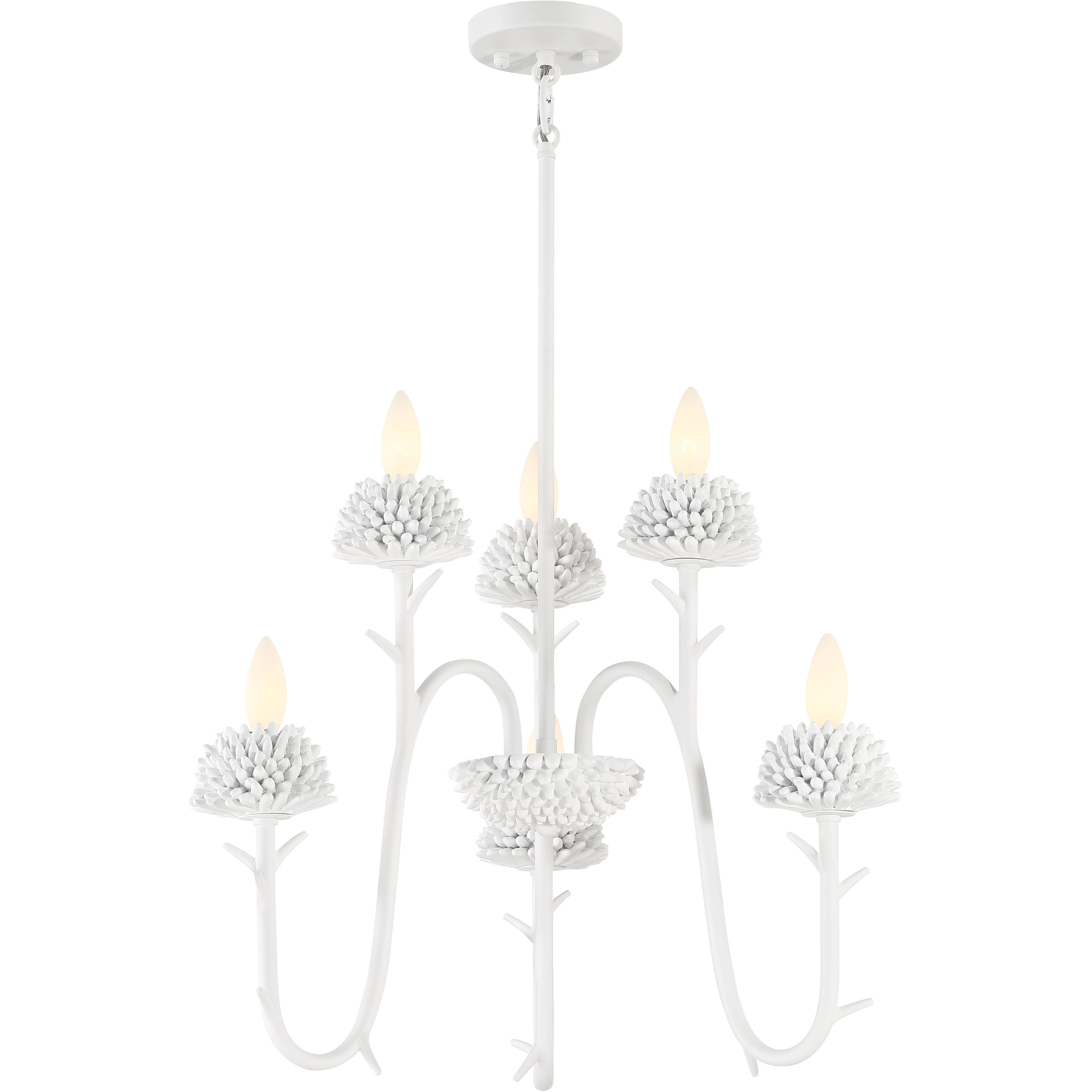 North Fork 6 Light 24 inch Sand White Pendant Ceiling Light