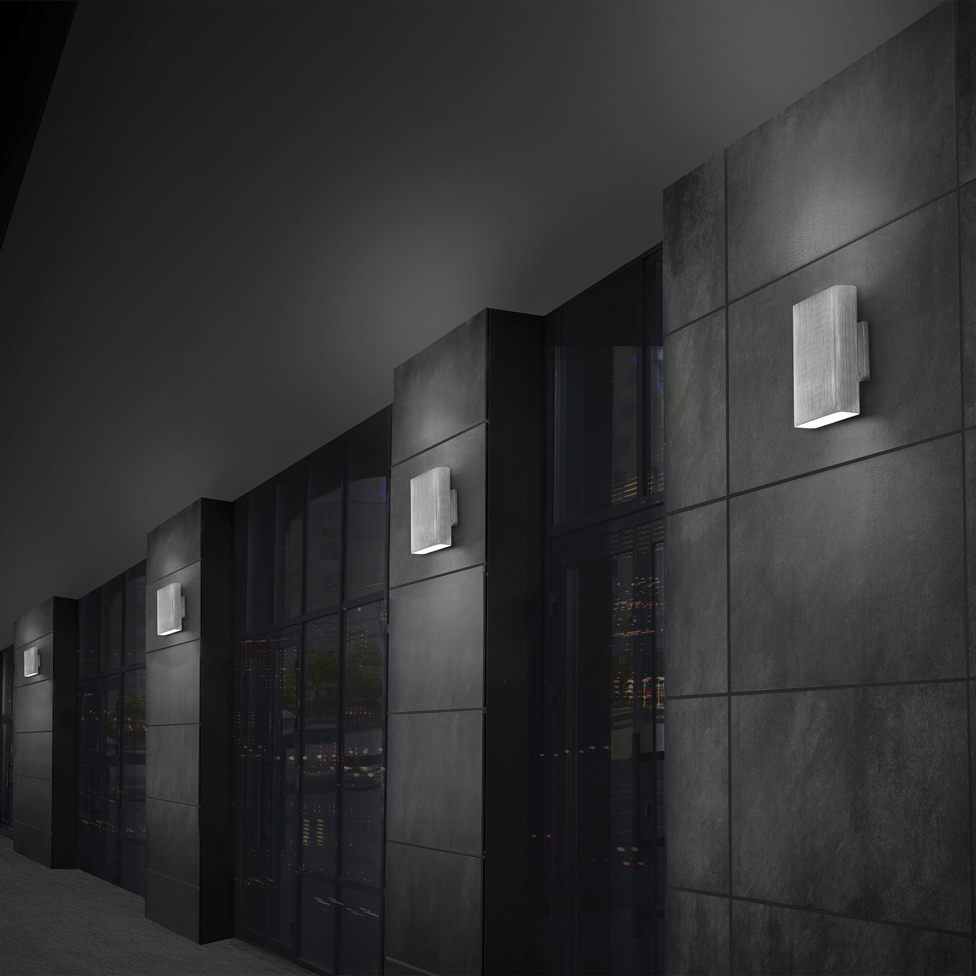 Edgey LED 10 inch Brushed Aluminum Outdoor Wall Light in 3500K, dweLED