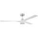Phoebe 60 inch White and Polished Nickel with White Blades Ceiling Fan