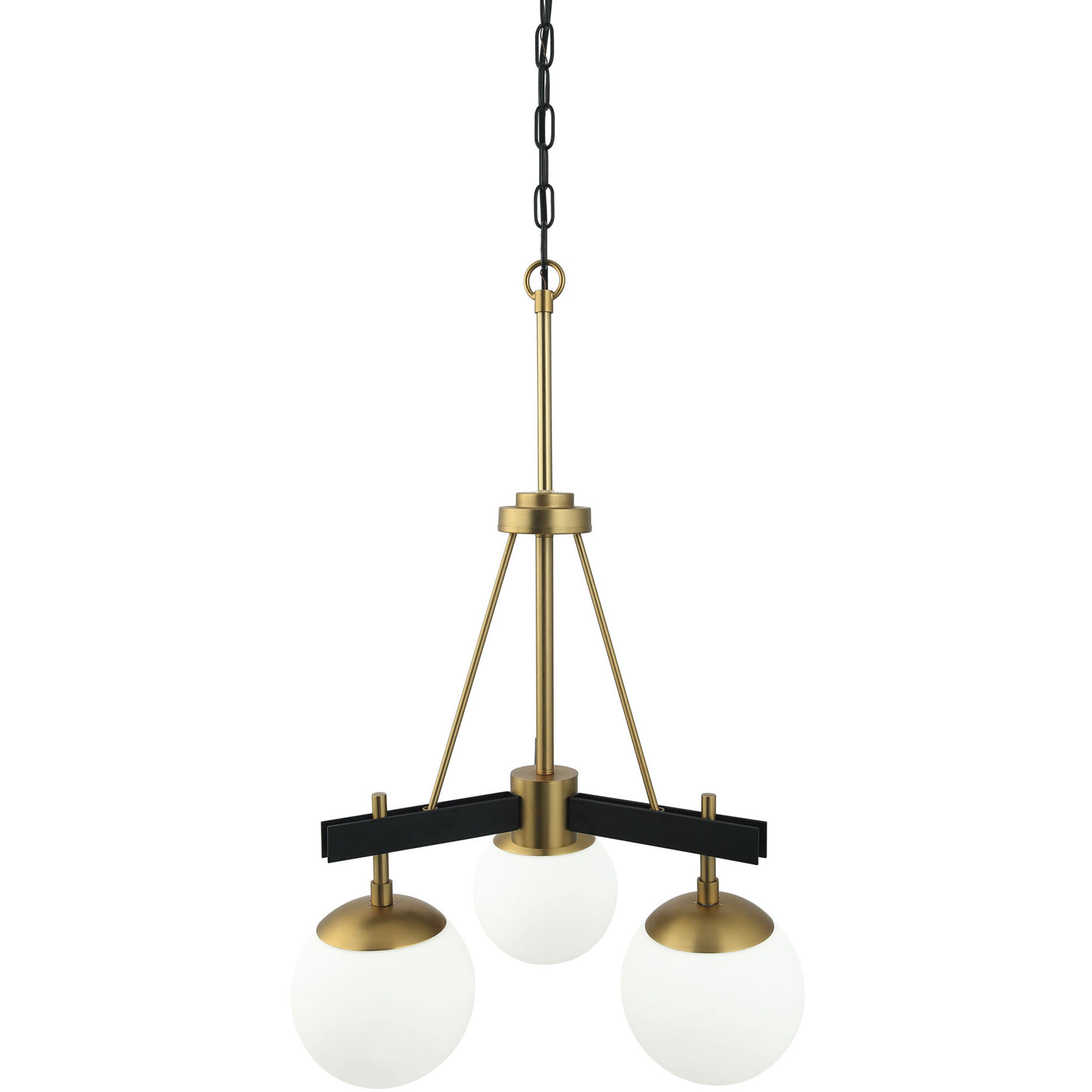 Allie 3 Light 18 inch Black and Satin Brass Chandelier Ceiling Light in Black/Satin Brass