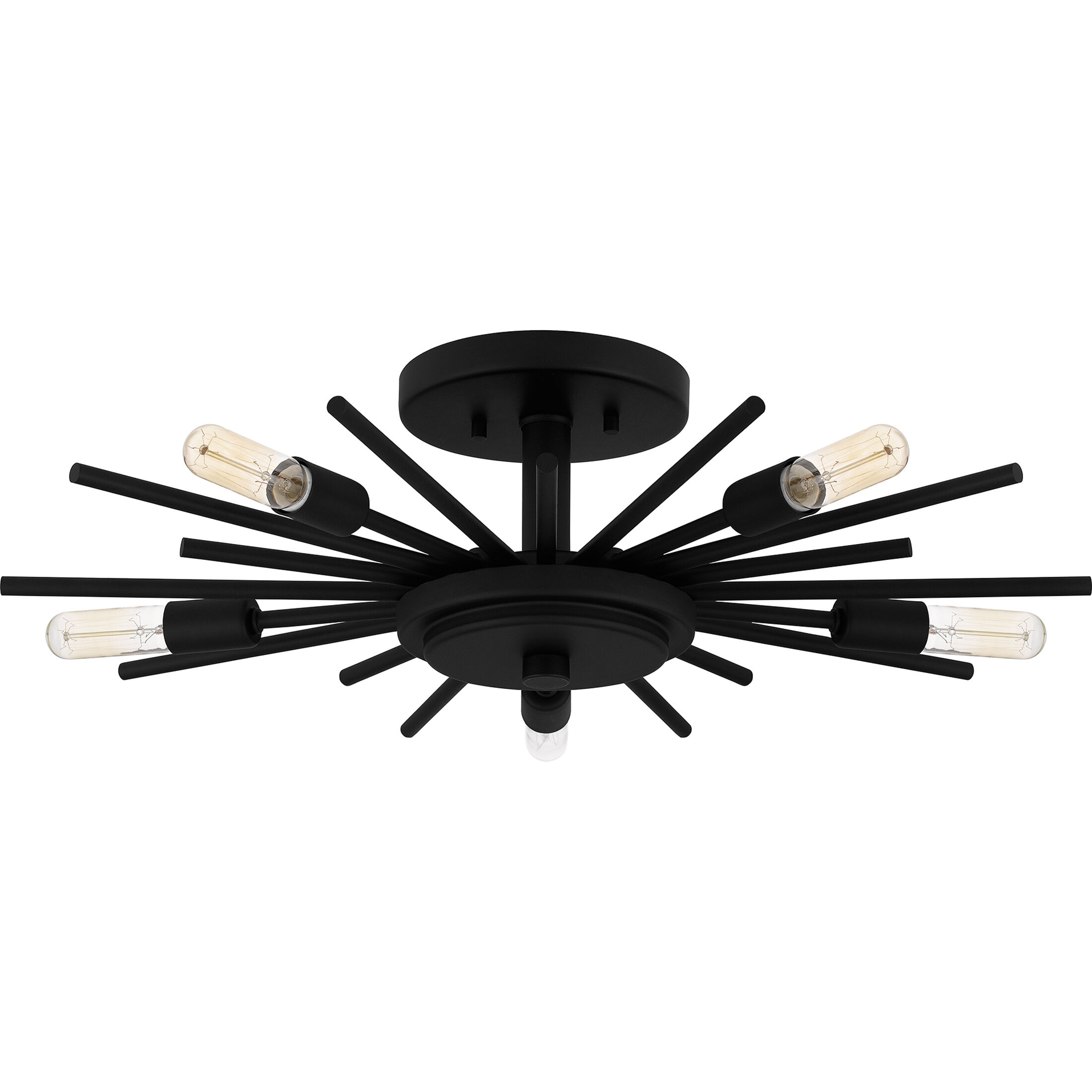 Mesquite 5 Light 22 inch Matte Black Semi-Flush Mount Ceiling Light