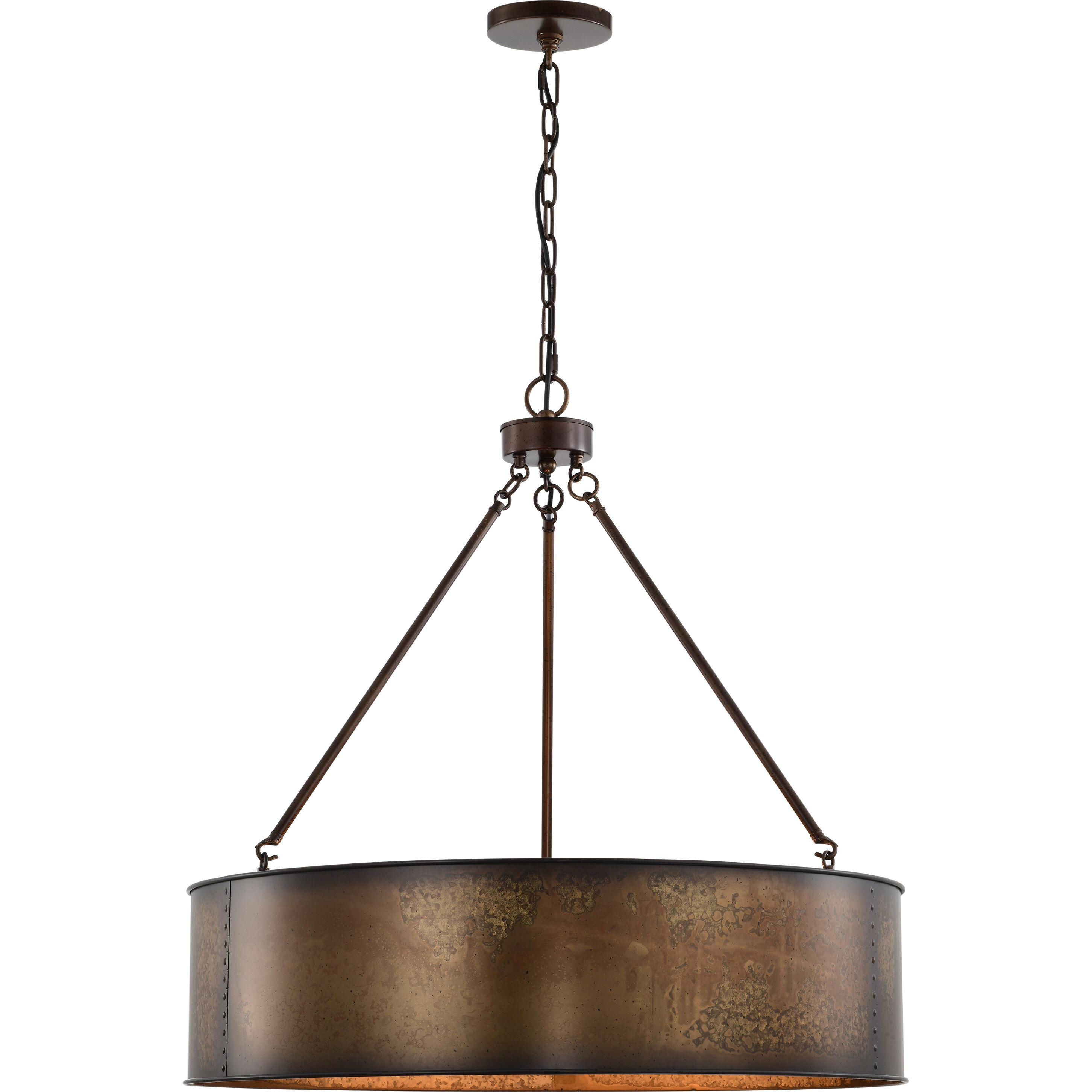 Kettle 5 Light 30 inch Weathered Brass Pendant Ceiling Light