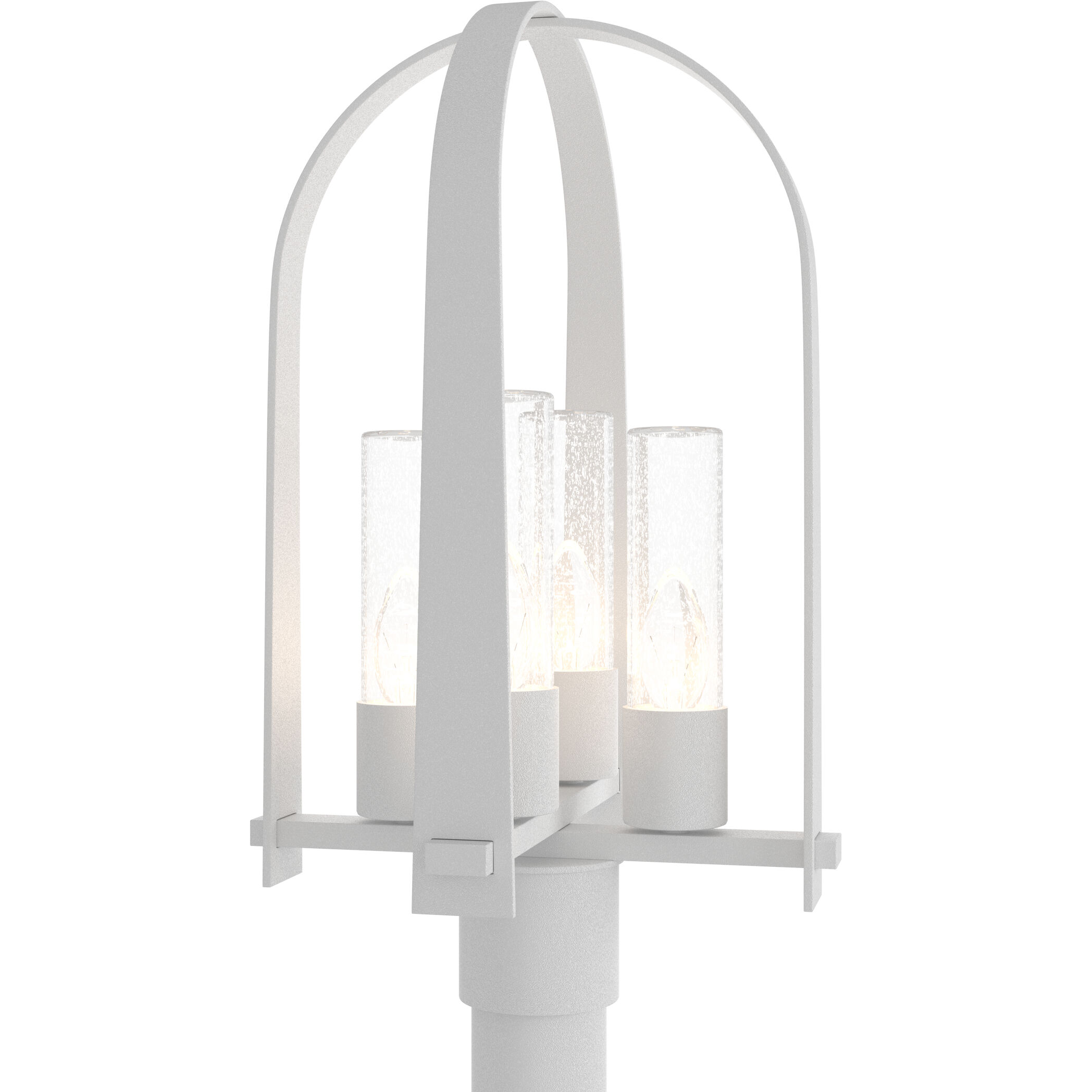 Triomphe 4 Light 21.5 inch White Outdoor Post Light in Seeded Clear