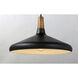 Nordic 1 Light 15.25 inch Walnut/Black Single Pendant Ceiling Light in Walnut and Black