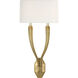 Chapman & Myers Ruhlmann 2 Light 10.75 inch Antique-Burnished Brass Double Sconce Wall Light in Linen