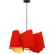 Camila 1 Light 26.4 inch Red Pendant Ceiling Light in Red/Ash, WEP Collection