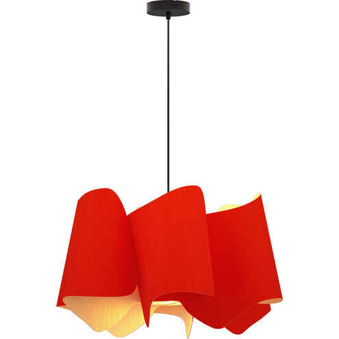 Camila 1 Light 26.4 inch Red Pendant Ceiling Light in Red/Ash, WEP Collection