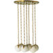 Alesa 7 Light 19.69 inch Antique Brass and Alabaster Pendant Ceiling Light