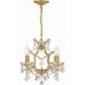 Filmore 4 Light 17.5 inch Antique Gold Mini Chandelier Ceiling Light in Clear Spectra