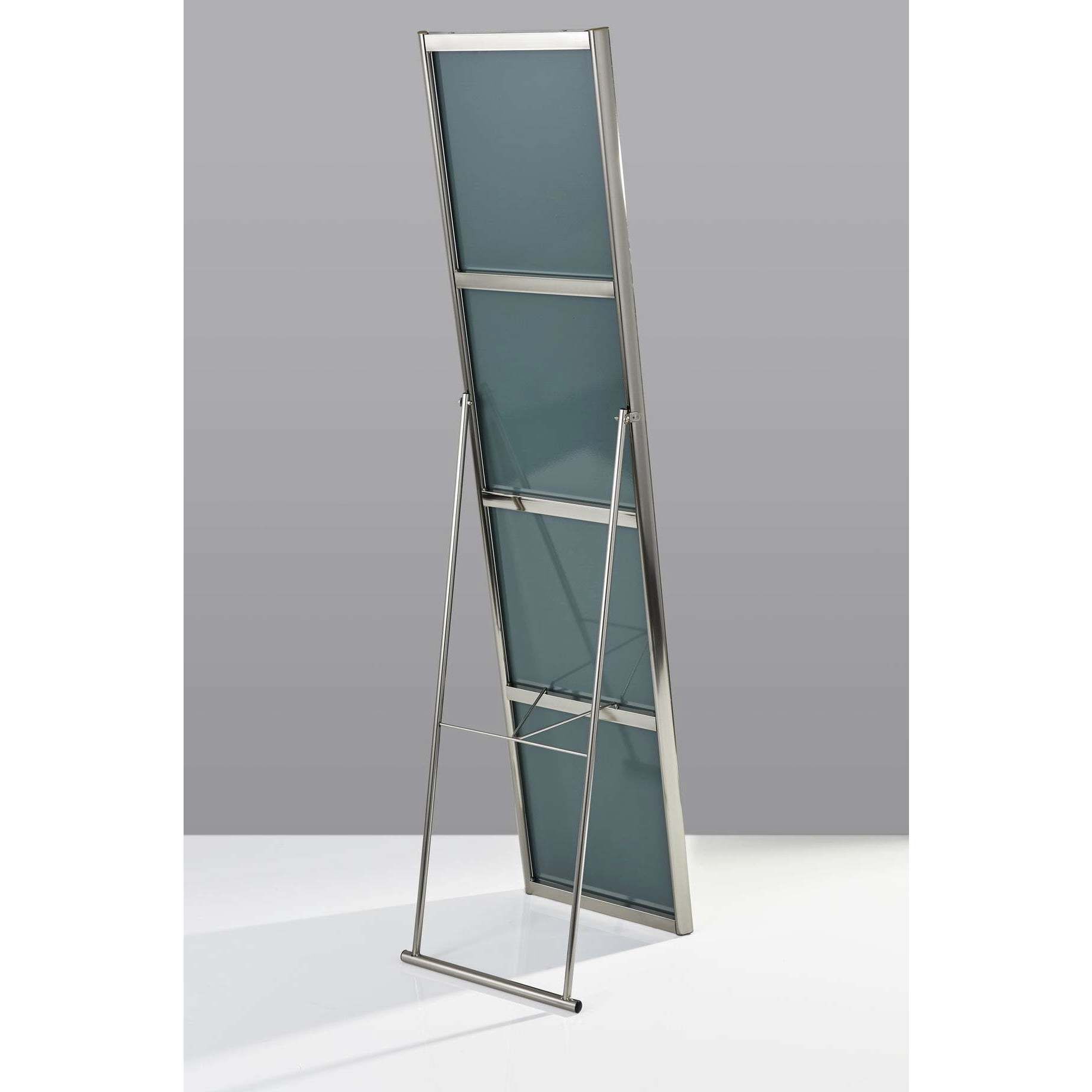 Alice 59 X 14 inch Satin Steel Floor Mirror 