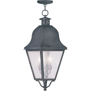 Amwell 3 Light 11 inch Charcoal Outdoor Pendant Lantern