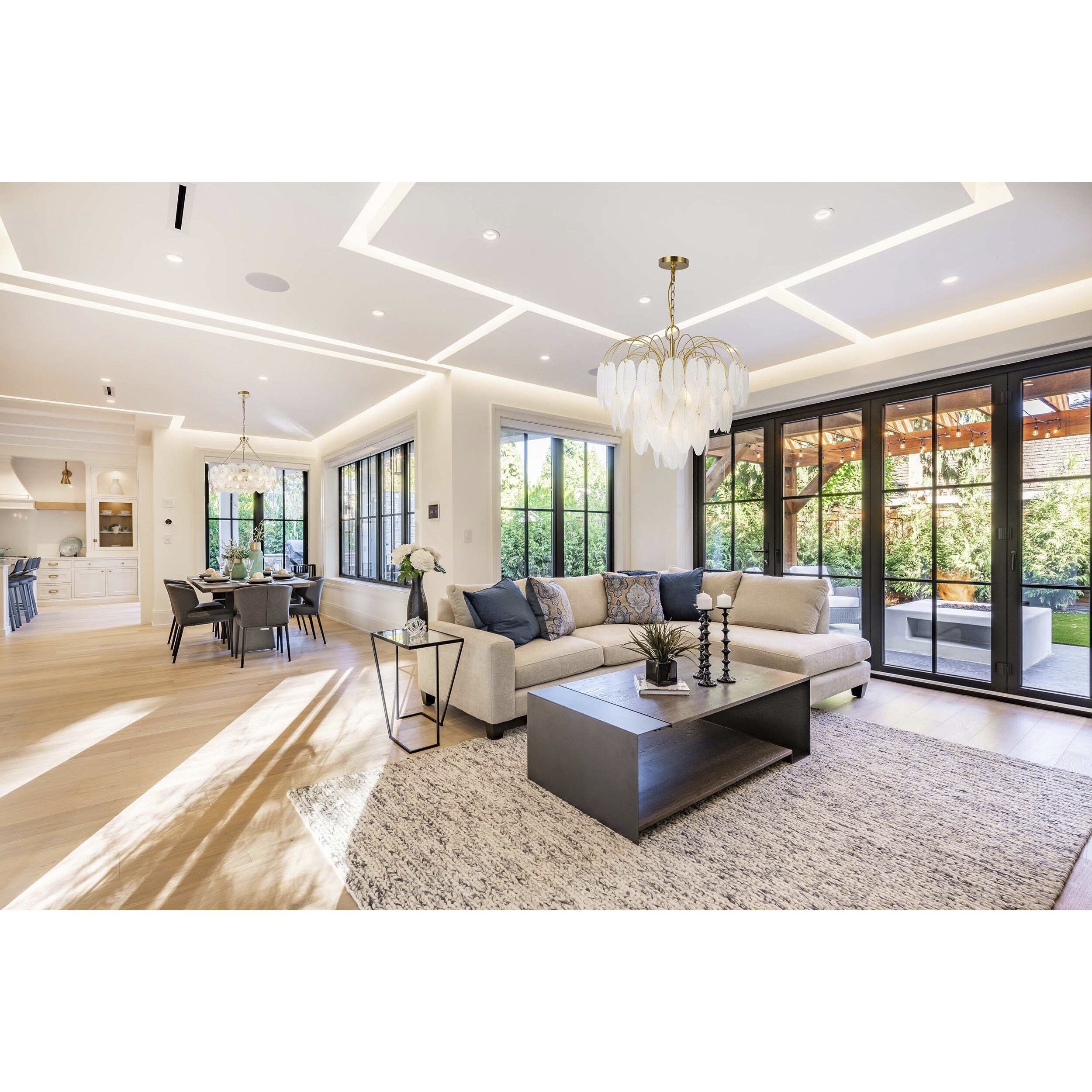 Alessia 10 Light 22.6 inch Brushed Brass and White Chandelier Ceiling Light