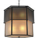 Minerva 8 Light 19.69 inch Bronze Highlight and Frosted Glass Pendant Ceiling Light