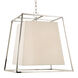 Kyle 6 Light 24 inch Polished Nickel Chandelier Ceiling Light in White Faux Silk
