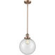 Franklin Restoration Beacon LED 10 inch Antique Copper Mini Pendant Ceiling Light in Seedy, Franklin Restoration