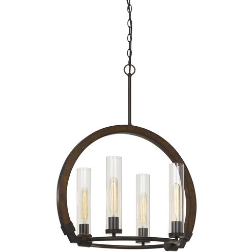 Sulmona 4 Light 24 inch Oak and Iron Chandelier Ceiling Light