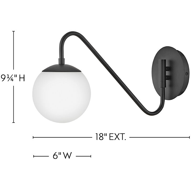 Dottie 1 Light 6 inch Black Sconce Wall Light