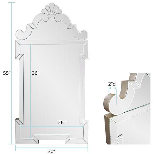 Highgrove 55 X 30 inch Silver Wall Mirror