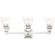 Mission 3 Light 25 inch Polished Chrome Vanity Sconce Wall Light