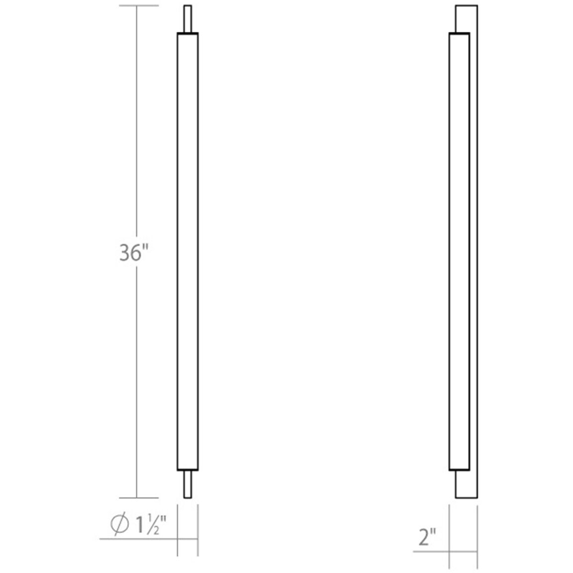Keel LED 36 inch Satin Black Bath Bar Wall Light in 3500K
