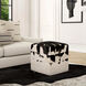 Victorian Hair on Hide Cube Ottoman in Black and White