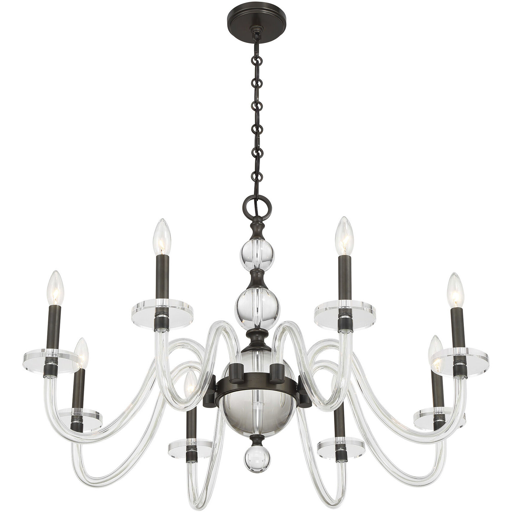 Aragon 8 Light 34 inch Mediterranean Bronze Chandelier Ceiling Light