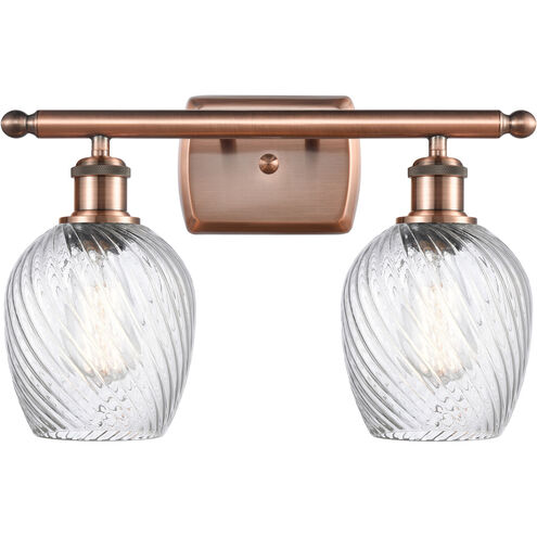 Ballston Salina 2 Light 16 inch Antique Copper Bath Vanity Light Wall Light, Ballston