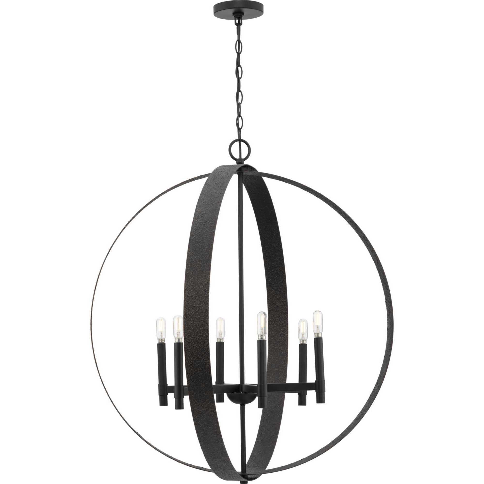 Allegheny 6 Light 32 inch Matte Black Chandelier Ceiling Light, Design Series
