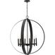Allegheny 6 Light 32 inch Matte Black Chandelier Ceiling Light, Design Series
