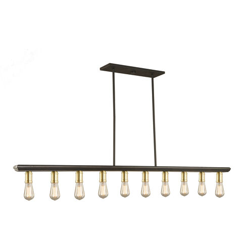 Sandalwood 10 Light 60 inch Satin Brass Island Light Ceiling Light