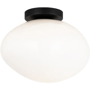 Melotte 1 Light 7.5 inch Black Wall Sconce/Ceiling Mount Wall Light in Black and Opal Glass