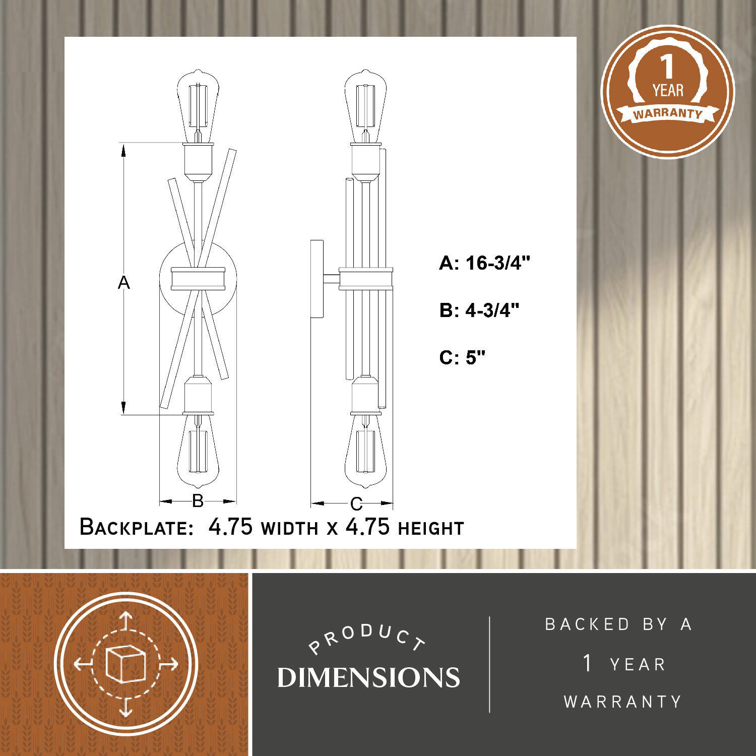 Estelle LED 4.75 inch Natural Brass Wall Light