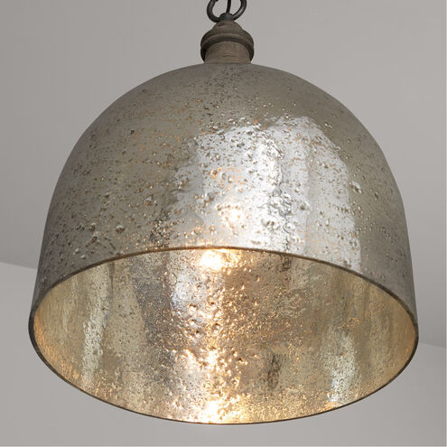 Inglewood 1 Light 15 inch Grey Wash and Dark Pewter Pendant Ceiling Light in Stone Seeded Mercury