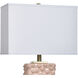 Edmund 30 inch 60 watt Polished Brass and Pearl Blush Table Lamp Portable Light