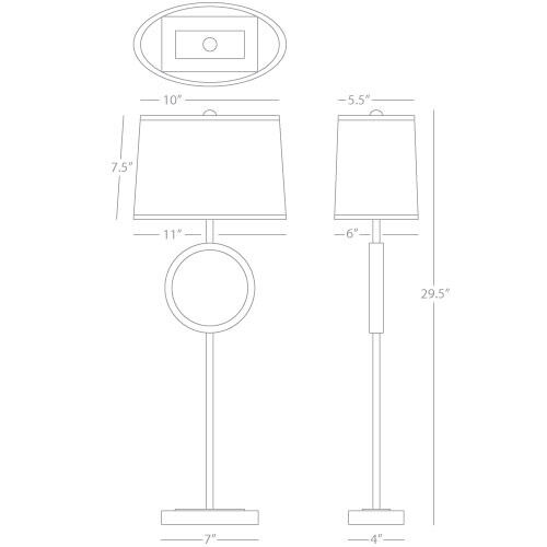 Logan 29.75 inch 60.00 watt Polished Nickel Table Lamp Portable Light in Black With Matte Silver