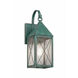 Ashford 1 Light 16.63 inch Verde Green Outdoor Sconce in Seedy Glass, X Wire Pattern, Brass Traditions by Innovations Lighting