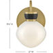 Lucy 1 Light 7.75 inch Lacquered Brass with Black Bath Light Wall Light
